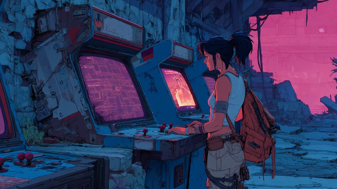 𝟭𝟵𝟳𝟱 𝗔𝗥𝗖𝗔𝗗𝗘 // Retrowave & Synthwave Beats for Mental Focus