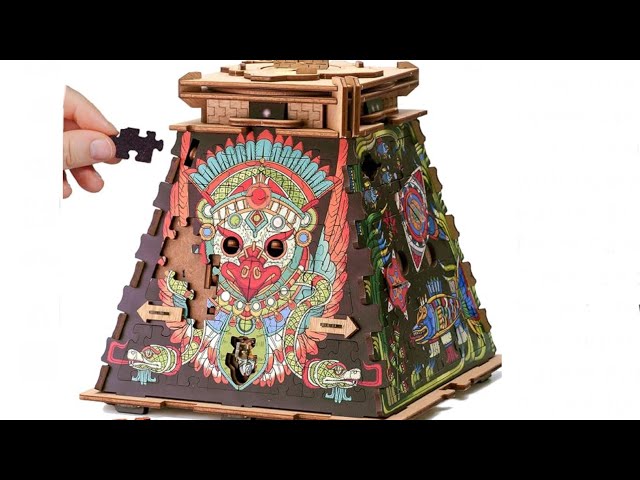 Vídeo relacionado con iDventure Cluepuzzle Pirámide de Sol - Juego de Escape Room con rompecabezas de Jigsaw - Puzzle de madera 3D - Caja de regalo - Cofre del tesoro - Caja de rompecabezas secuencial para adultos - Regalo