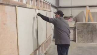 Step 1-Vertical Stamped and Carved Concrete Overlay