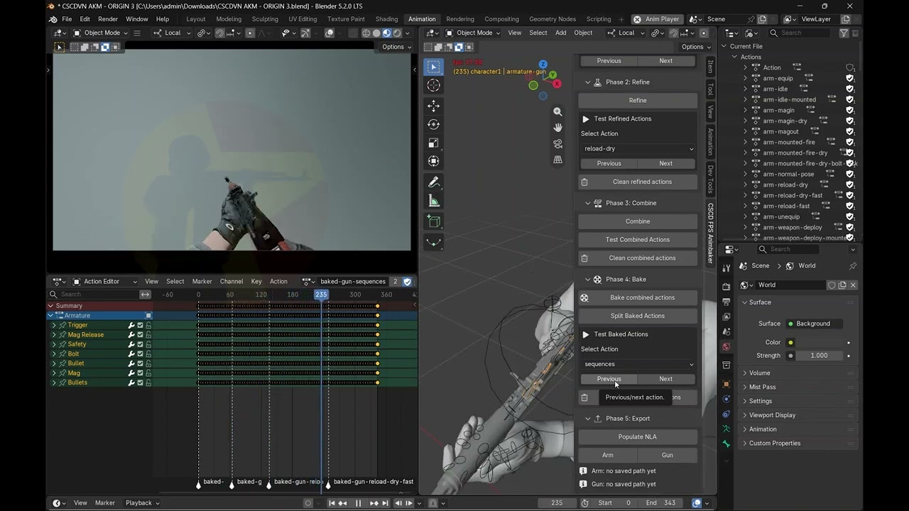 Blender Addon: CSCD FPS Animbaker