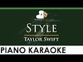 Taylor Swift - Style - LOWER Key (Piano Karaoke Instrumental)