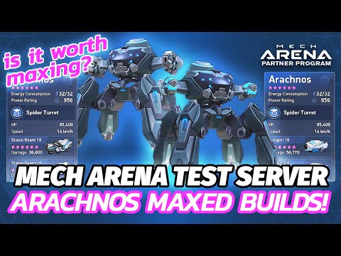 Arachnos MAXED Builds Gameplay and Review - Mech Arena Test Server | Mech Arena
