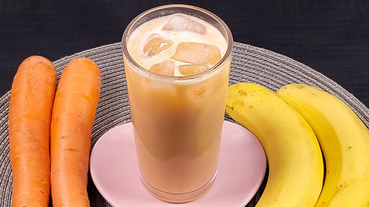 Vitamina saudável de cenoura e banana que aumentará sua energia e fará você feliz