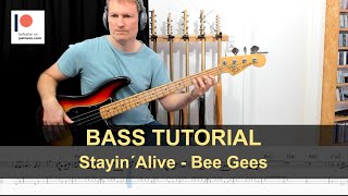 Stayin´Alive - Bee Gees | Bass Tutorial (Sheet + TABs)