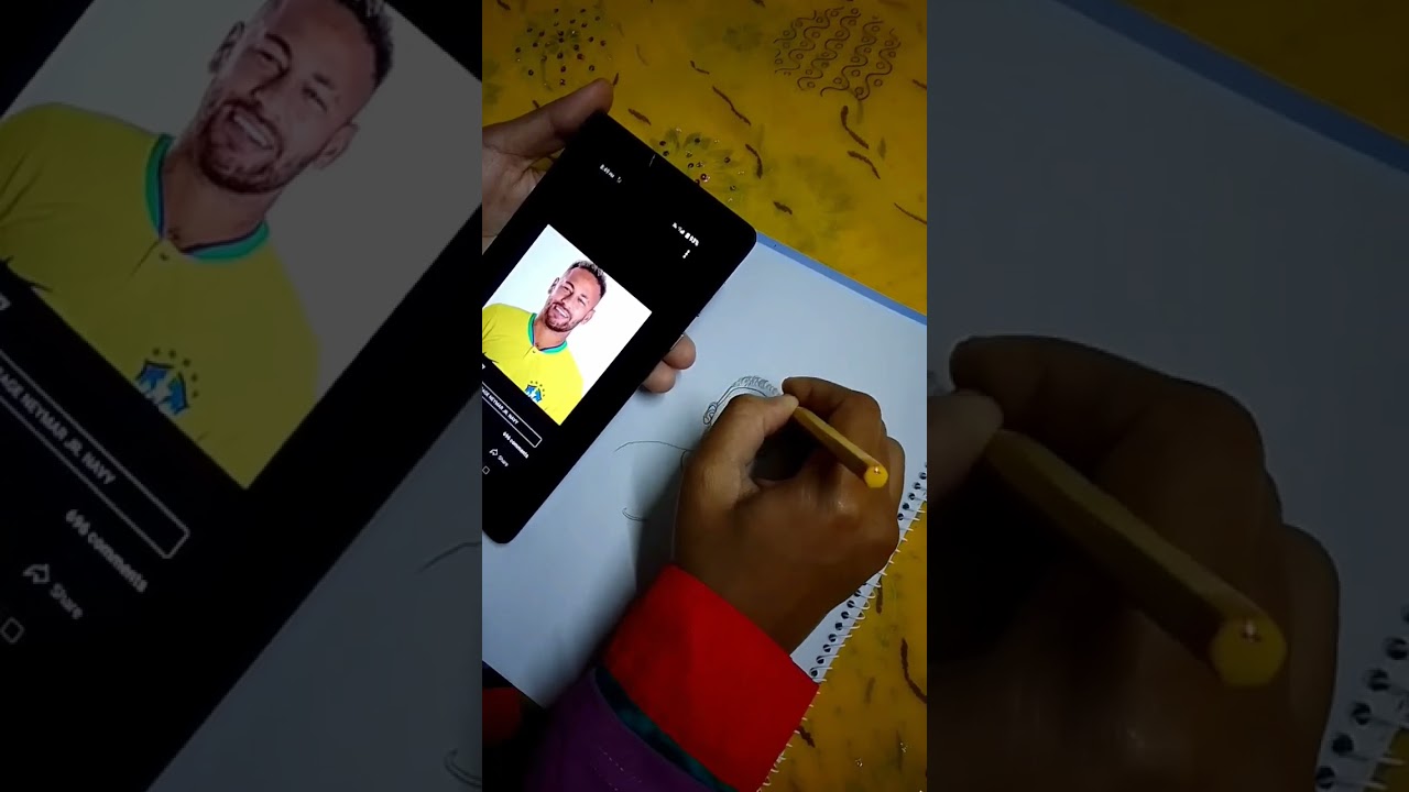 Try to draw brazilian superstar Neymar Jr...#shorts #shortsvideo #viral #video #fifa