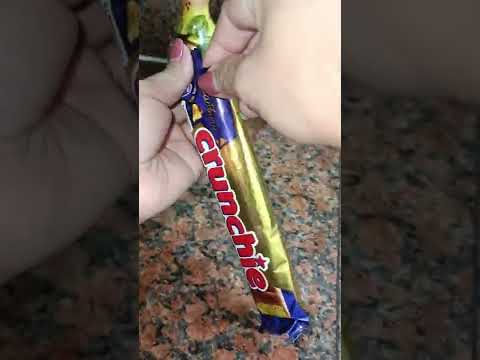 Cadbury Crunchie Chocolate Bar #asmr  #satisfying #shorts
