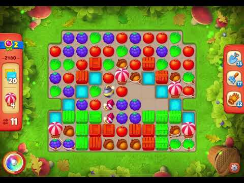 GardenScapes Level 2480 no boosters (16 moves)