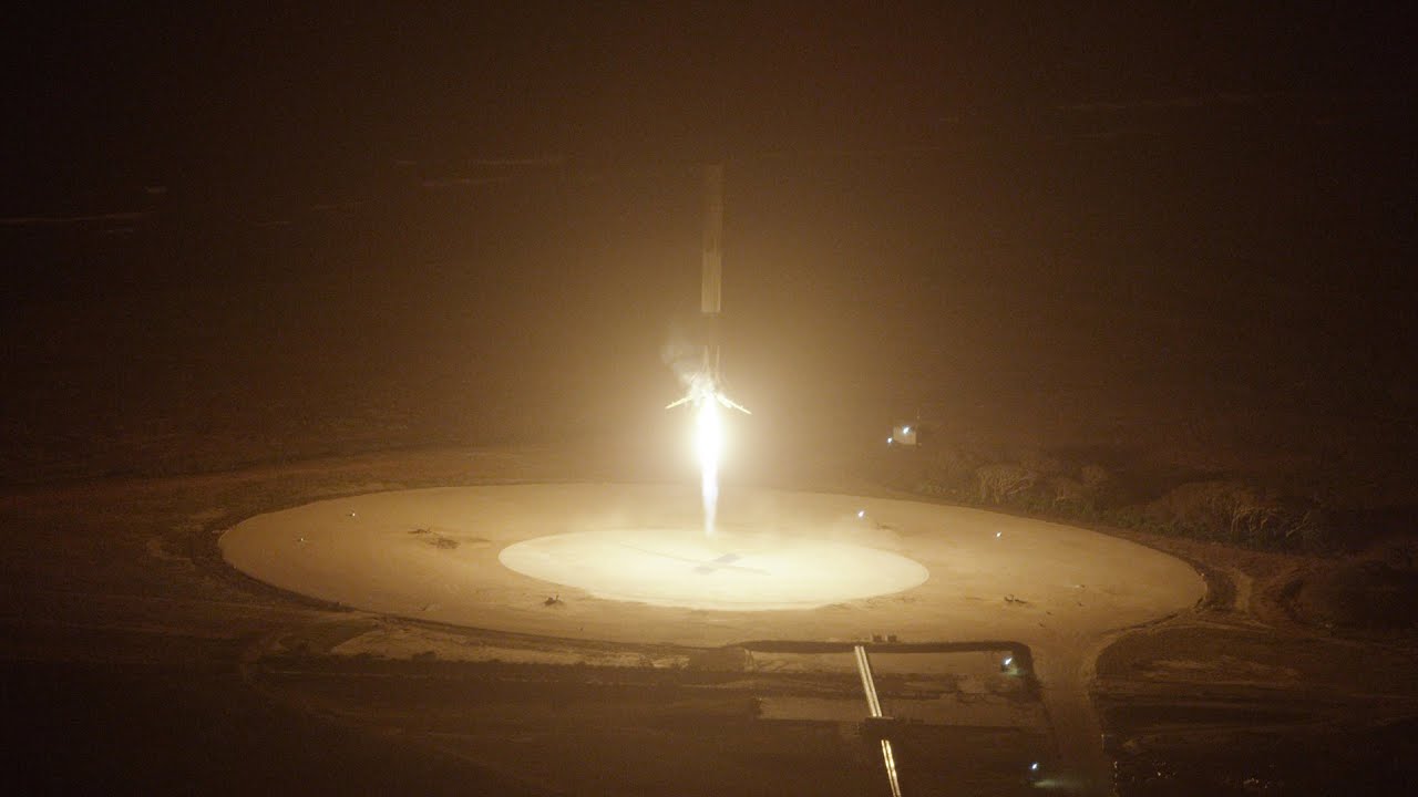 Falcon 9 First Stage Landing | From Helicopter - YouTube