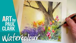 Easy Watercolour - How to Paint a Spring Garden Scene.