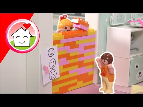 Playmobil Familie Hauser - Lena mauert ihr Zimmer zu - Geschichte mit Anna und Lena