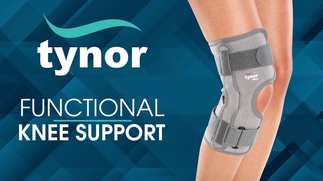 Tynor Functional Knee Support for controlled knee compression with a rigid hinge support system.
