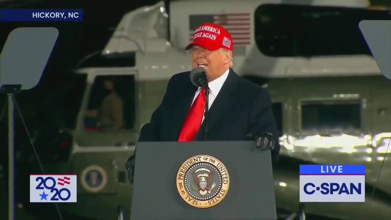 Pastor Franklin Graham leads a prayer for President Trump at his rally in North Carolina