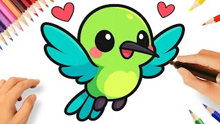 HOW TO DRAW A HUMMINGBIRD ✨ EASY STEP-BY-STEP TUTORIAL