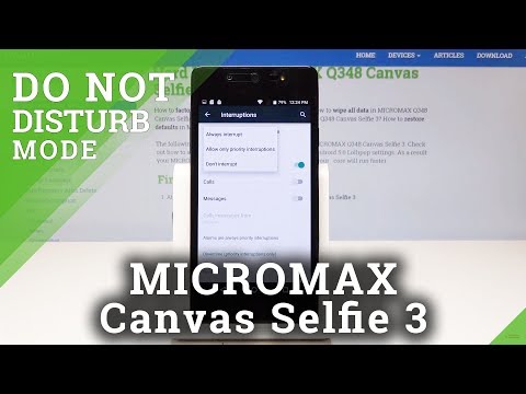 Do Not Disturb Mode in MICROMAX Canvas Selfie 3 - Mute Sounds