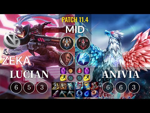 VG Zeka Lucian vs Anivia Mid - KR Patch 11.4