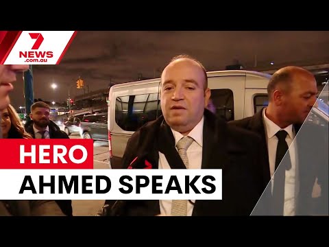Bondi terror attack hero Ahmed Al Ahmed arrives in New York for treatment | 7NEWS