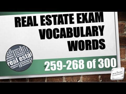Real Estate Vocabulary 1 20 of 300 Real Estate Exam Prep Videos