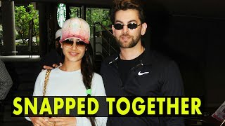 Niel Nitin Mukesh Snapped With Gorgeous Wife Rukmini At Airport