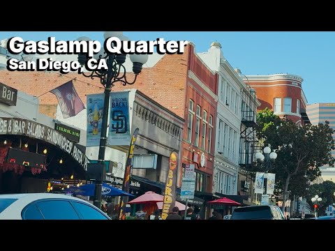 [4k] Explore San Diego's Gaslamp Quarter & Beyond | Downtown's Quirky Urban Scene