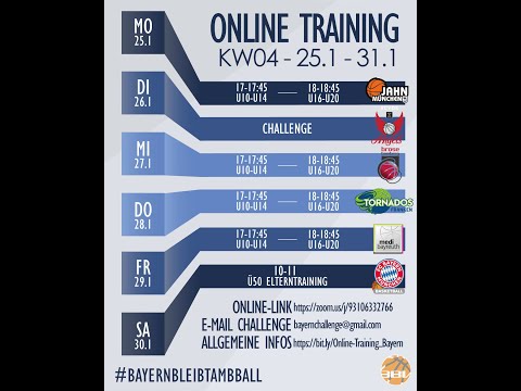 Bayern Online-Training 28. Januar 2021 mit Tornados Franken (U10-U14)