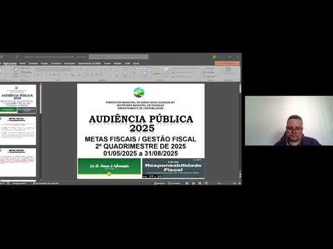 AUDIÊNCIA PÚBLICA - 2º QUADRIMESTRE DE 2025 - SERRRA NOVA DOURADA - MT