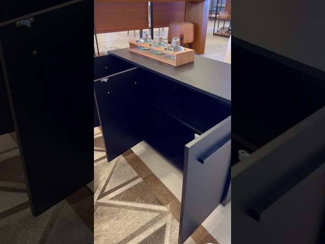 Balcão Buffet 3 Portas 1 Prateleira Preto Bse 05 - Brv