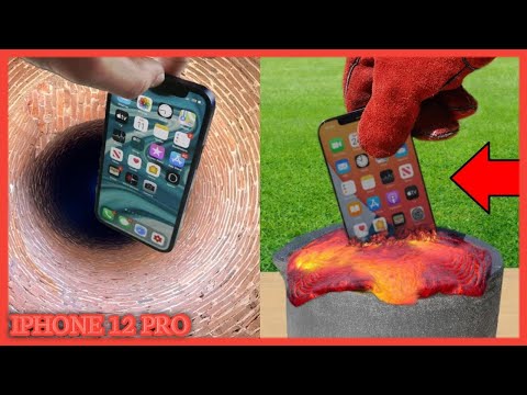 DROPPING IPHONE 12 PRO INTO SPIRAL BRICK TOWER AND REAL LAVA IPHONE ULTIMATE TEST