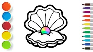 How to Draw Sea Shell || Step by Step Drawing for Kids || Friends With Brushes