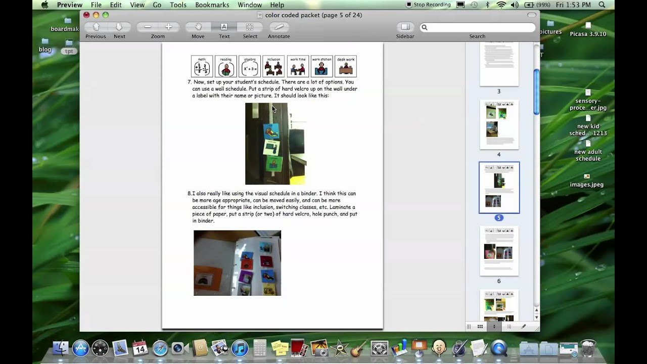Product Preview - Color Coded Daily Schedule