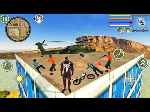 Venom Spider-Man Rope Hero Vice Town Simulator -Mission Escape Military Base #6 - Android Gameplay.