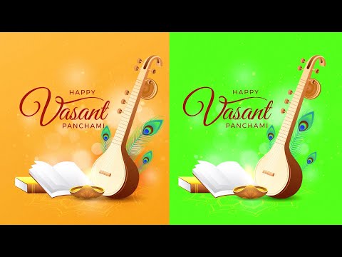 Happy Vasant Panchami wishes motion graphics, Green Screen HD 1920x1080