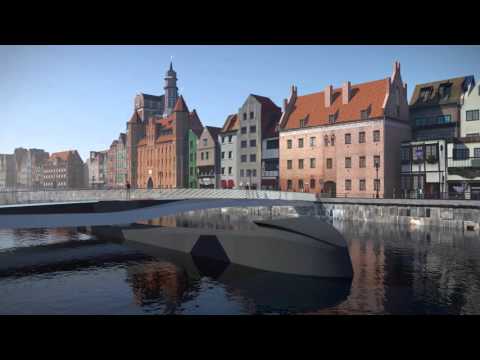 Obrotowa kładka nad Motławą w Gdańsku