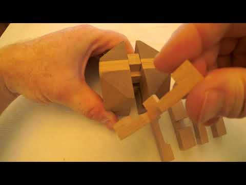 12 piece Diamond Wooden Cube Puzzle - Taking apart & Putting back Together