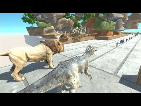 INDOMINUS REX VS LION DEATH RUN - Animal Revolt Battle Simulator