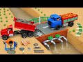 DIY Mini Tractor Builds A Strong Brick Bridge After Science Project