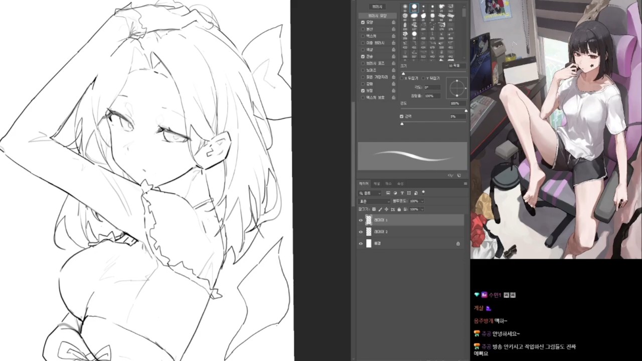 【맥별】 mac_star - Live Drawing Process 25.04.28 | [REAL TIME - DIGITAL PAINTING] イラスト制作の流れ