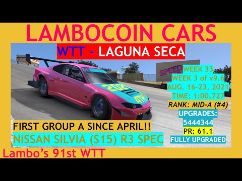 WTT 8/16/21 - Nissan Silvia (S15) R3 Spec at Laguna Seca