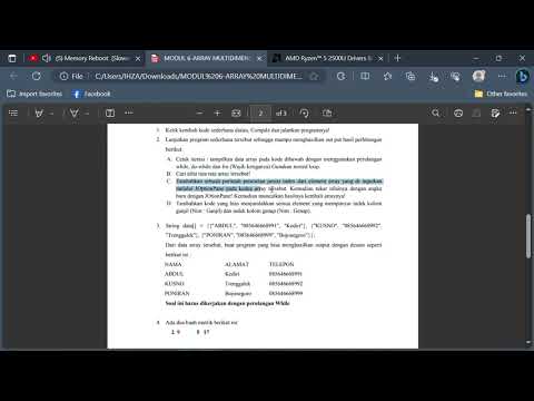 Modul 6 Java Array Multi Dimensi