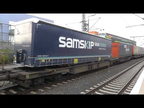 Eine 241 001 BR 185 der Hectorrail mit ein Auflieger Güterzug Trotz Grünen Signal hielt der Zug