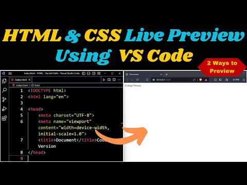 HTML & CSS Live Preview Using VS Code | 2 Ways to Preview | Real Time Preview in VS Code | #vscode |