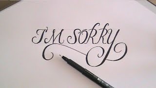how to write in cursive - letters  I´m sorry - easy version