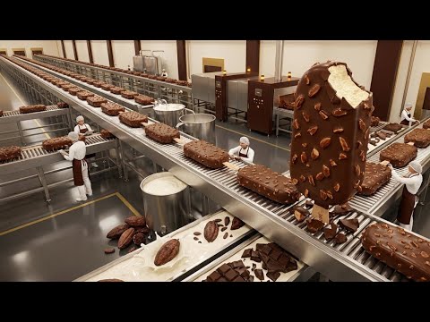 Inside a Magnum Ice Cream Factory:From Fresh Cream to Chocolate Bars (Full Process)