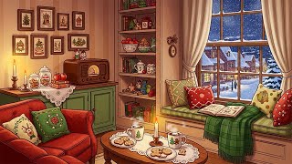 It’s Snowing and Vintage Oldies Music Playing in Another Room ❄️ Cold, Snowy Night to Relax