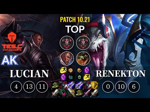 TES AK Lucian vs Renekton Top - KR Patch 10.21