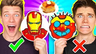 PANCAKE ART CHALLENGE Mystery Wheel &amp; Learn How To Make Avengers Wreck It Ralph 2 Diy Fortnite