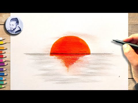 Comment dessiner un soleil couchant dessin facile à faire