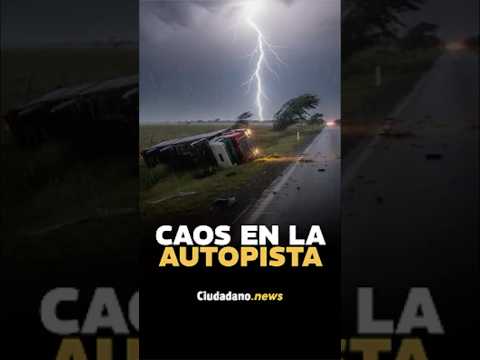 ¡DESASTRE EN LA AUTOPISTA! 10 camiones volcados y corte total por el temporal en Santa Fe