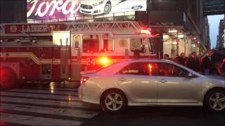 LADDER 24 RESPONDING, WITH SOME NICE AIR HORN USAGE, ON 7TH AVE. IN MIDTOWN, MANHATTAN, NYC.