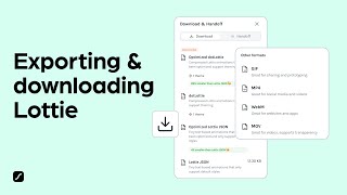 How to export and download Lottie animations