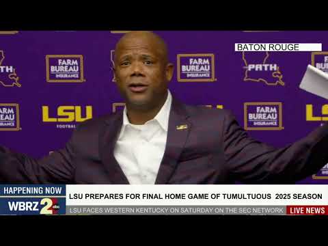 WATCH: LSU, interim head coach Frank Wilson prepares for final home game of tumultuous 2025 season